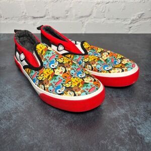 Pokemon Kids Slip On Shoes Size 5 Canvas Slip On Shoes Pikachu